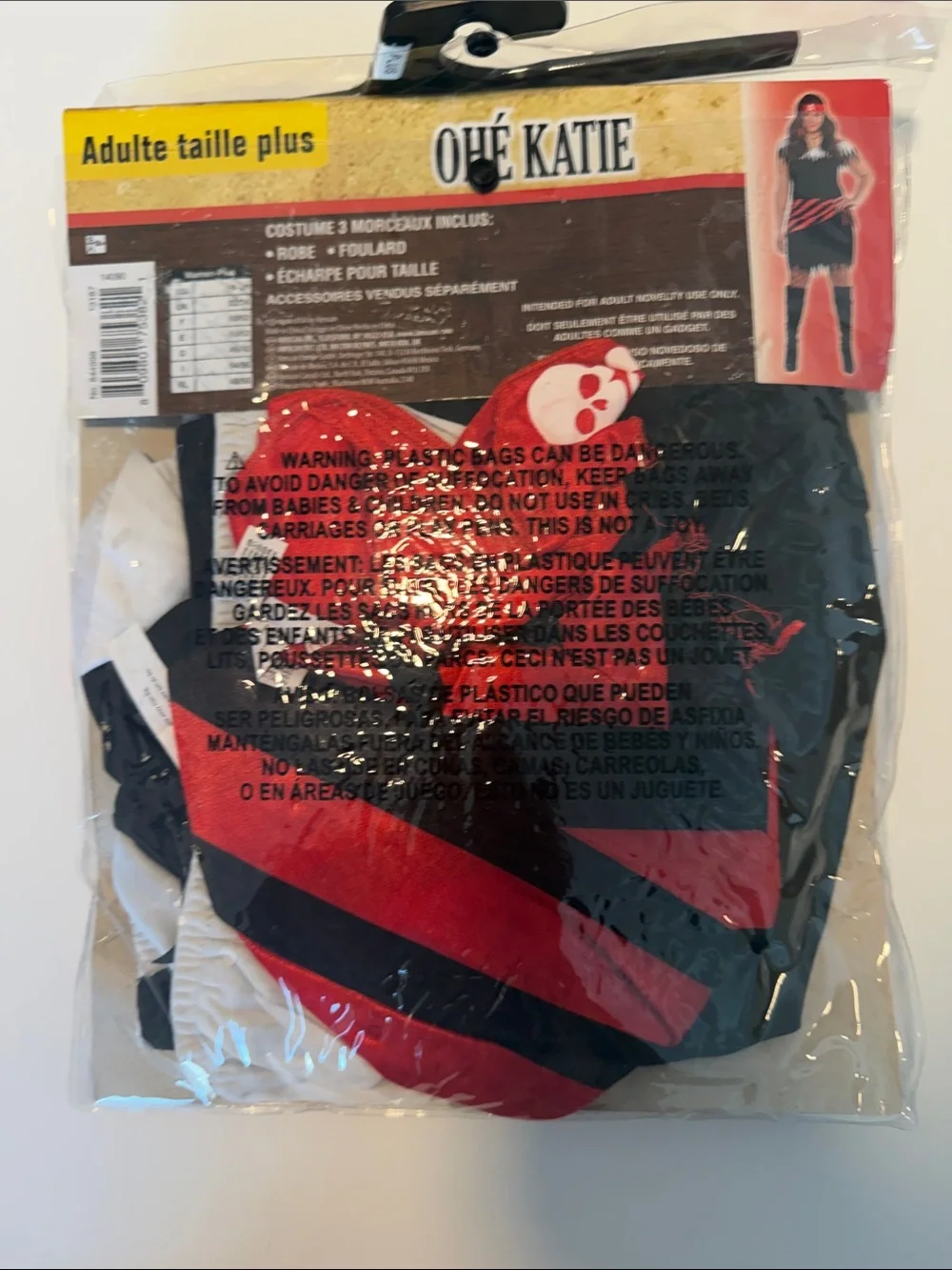 Party City Ahoy Katie Pirate Costume in Black and Red
